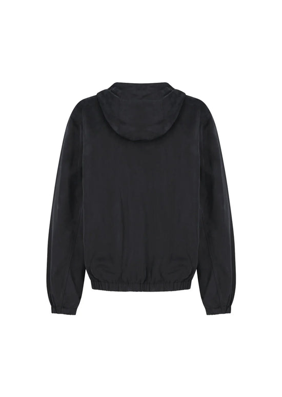 AMOMENTO cupro hood zip up jumper