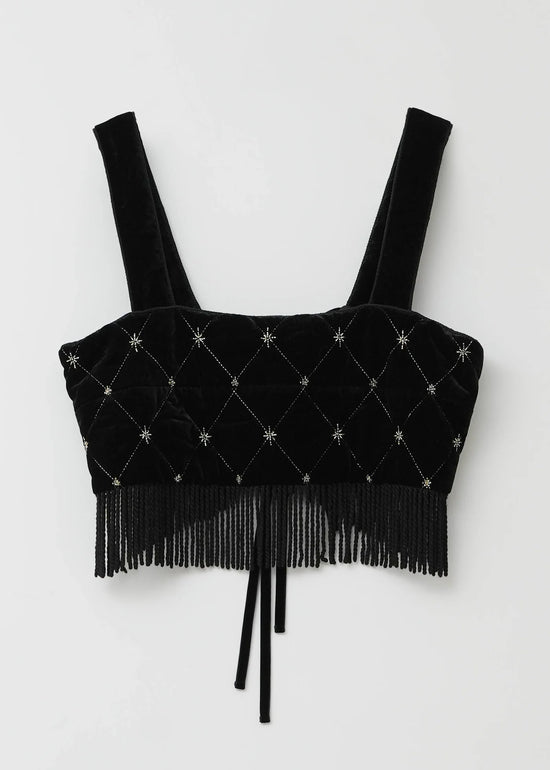 Sara mallika Velvet Beads Embroidery Bustier