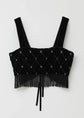Sara mallika Velvet Beads Embroidery Bustier