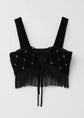 Sara mallika Velvet Beads Embroidery Bustier