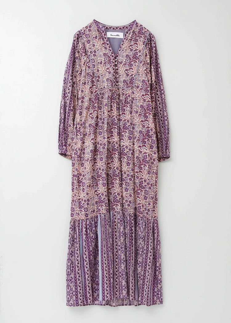 Sara mallika Cotton Jacquard Flower Print Yoke Dress – Maison ma Sara mallika Cotton Jacquard Flower Print Yoke Dress – Maison ma