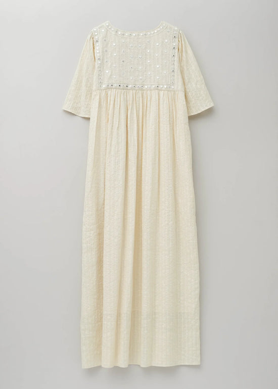 Sara mallika Cotton Jacquard Mirror Embroidery Dress