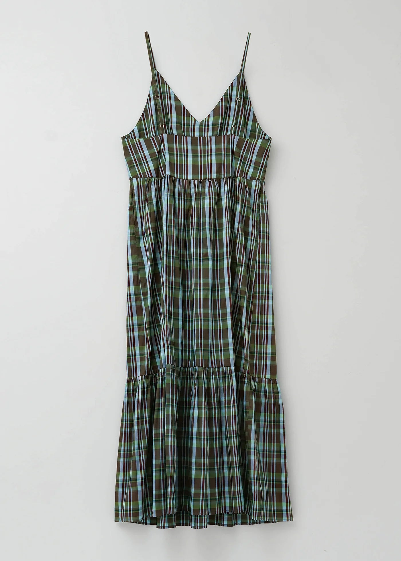 未使用品❗️ Sara Mallika レースボーダー　ロングガウン　レイヤード Mサイズ】バイカラー異素材切替ジャカードジレ｜軽やかAライン