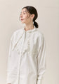Sara mallika Cotton Pintuck Lace Blouse