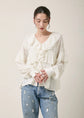 Sara mallika Cotton Jacquard Frill Top