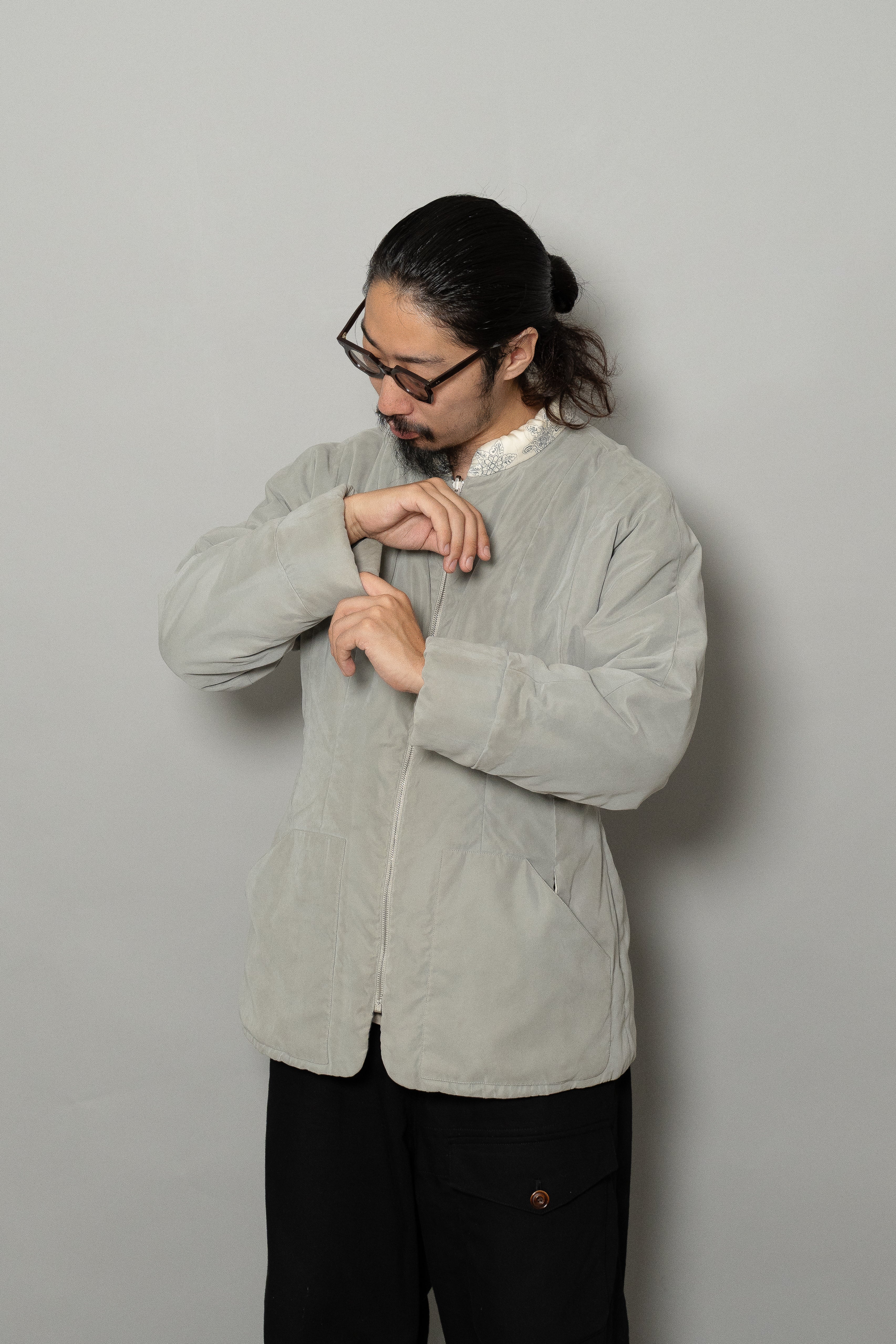 HERMES Made in France マルジェラ期 Reversible silk quilted coat