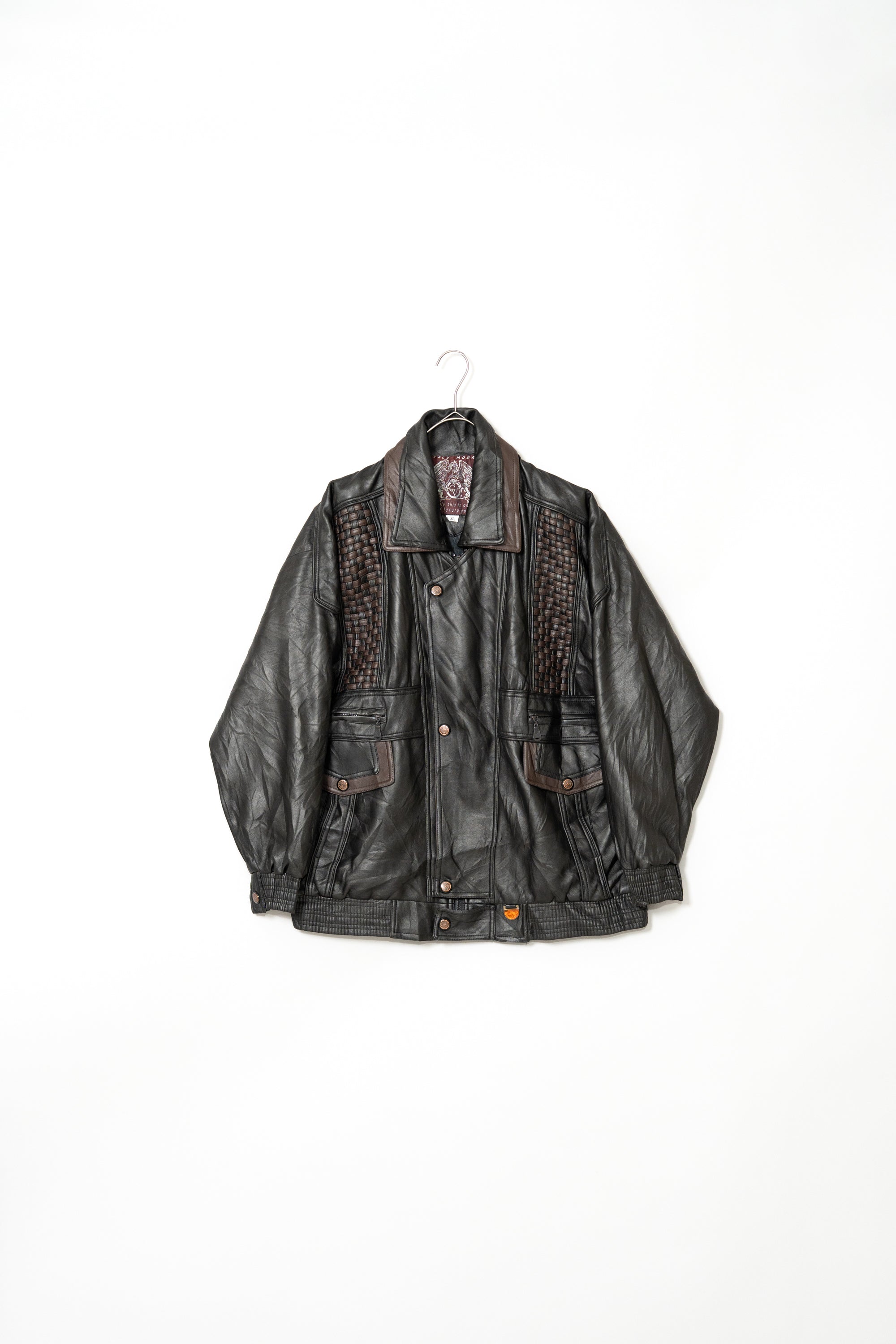 1980s Made in ITARY GV Luxury Design Leather Jacket 