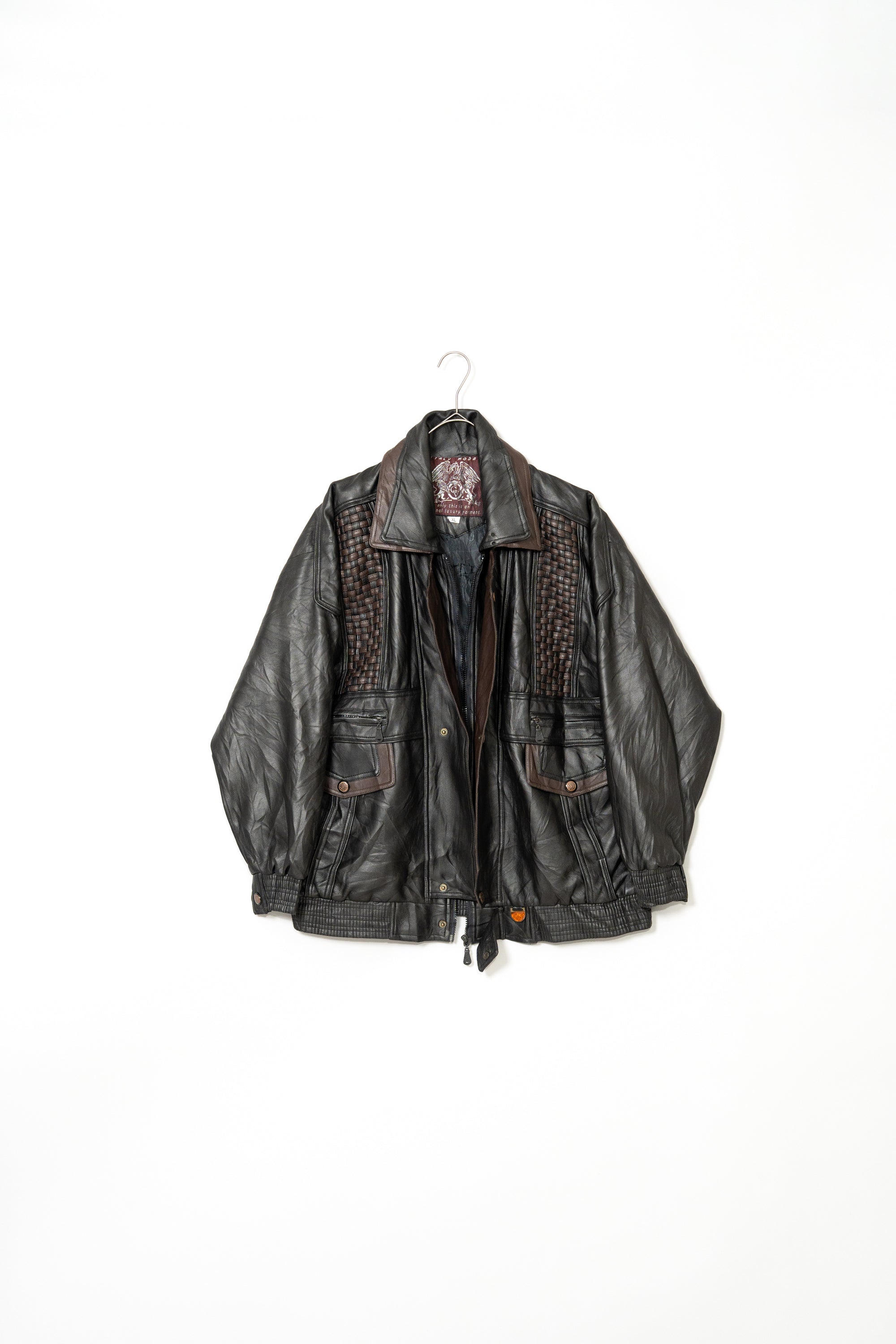 1980s Made in ITARY GV Luxury Design Leather Jacket 