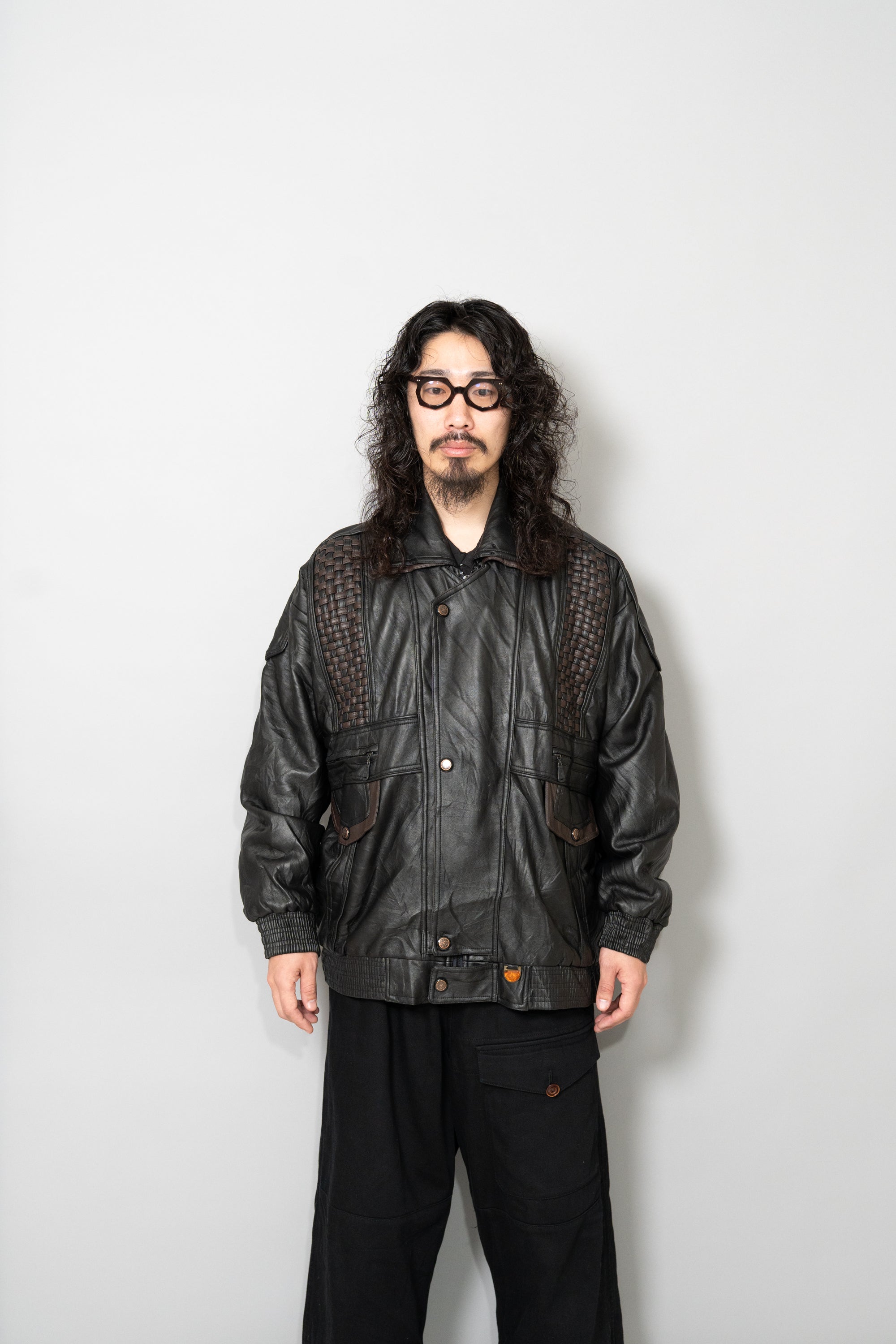 1980s Made in ITARY GV Luxury Design Leather Jacket 