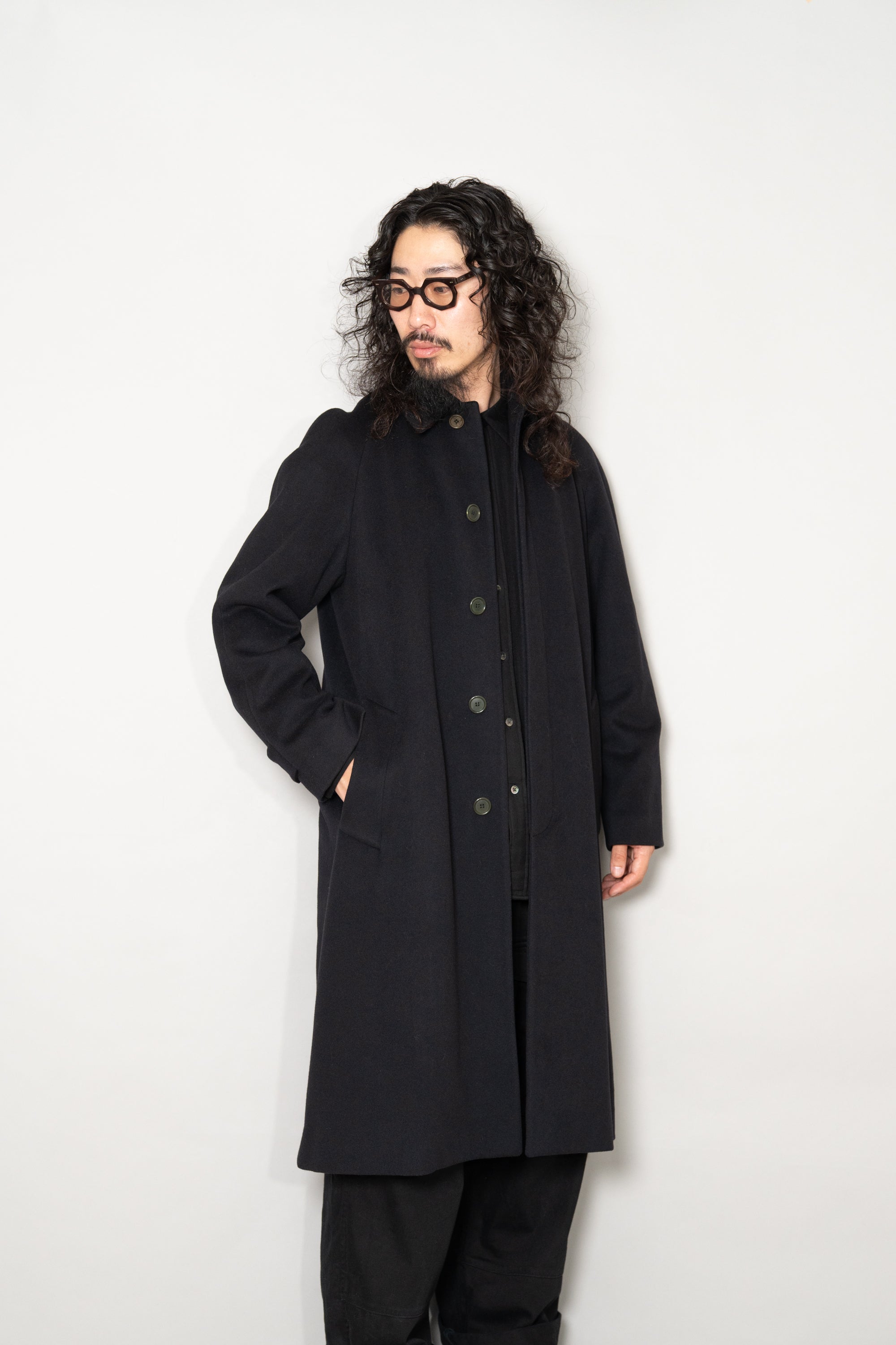 Made in ITALY GIORGIO ARMANI Cashmere Melton Wool Balmaquin Coat