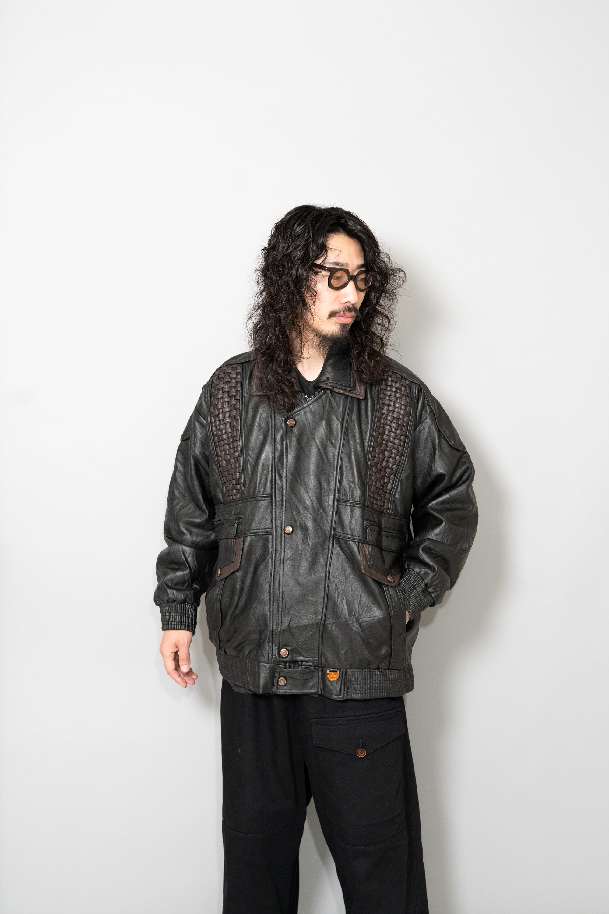 1980s Made in ITARY GV Luxury Design Leather Jacket 
