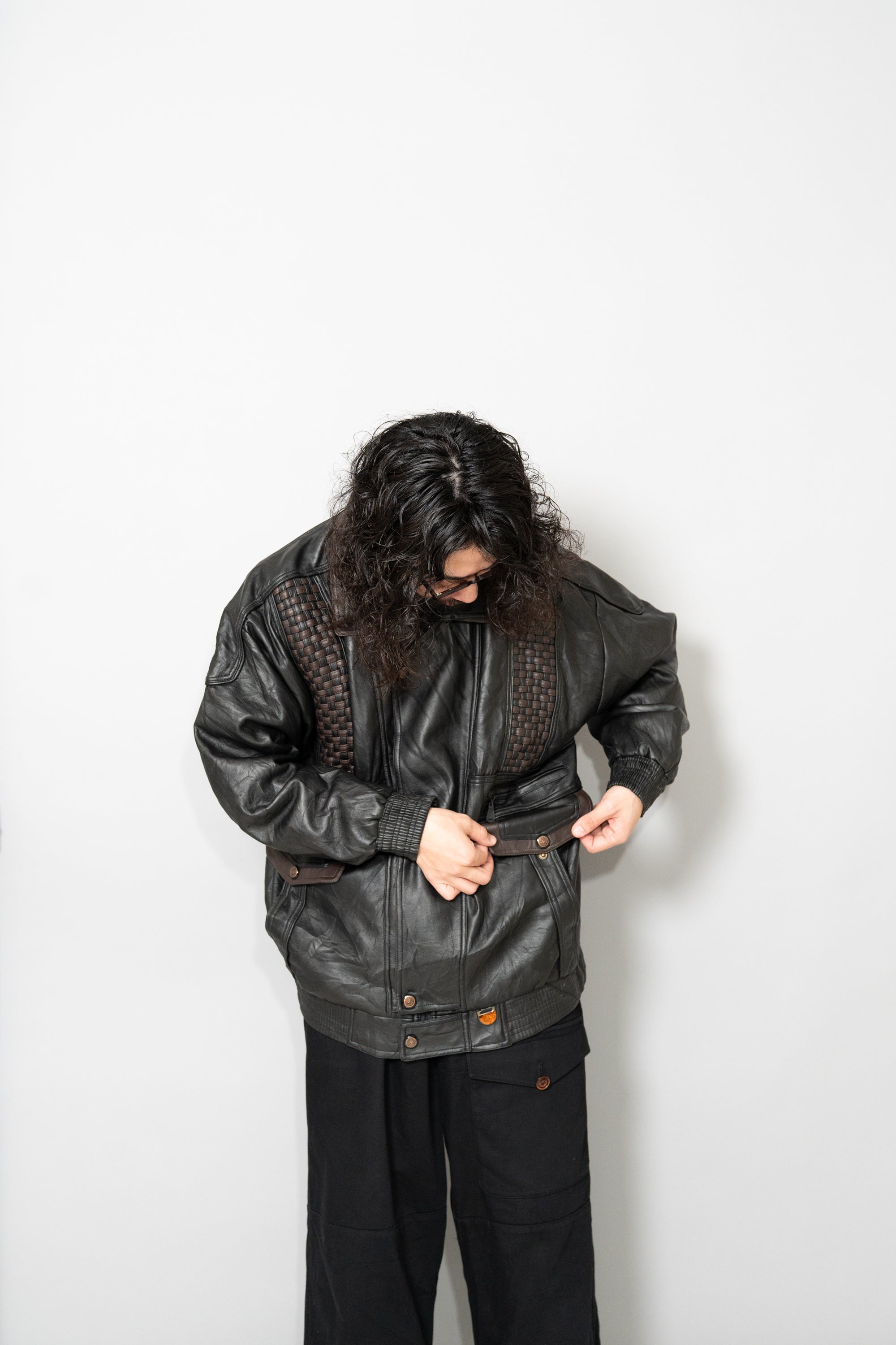 1980s Made in ITARY GV Luxury Design Leather Jacket 