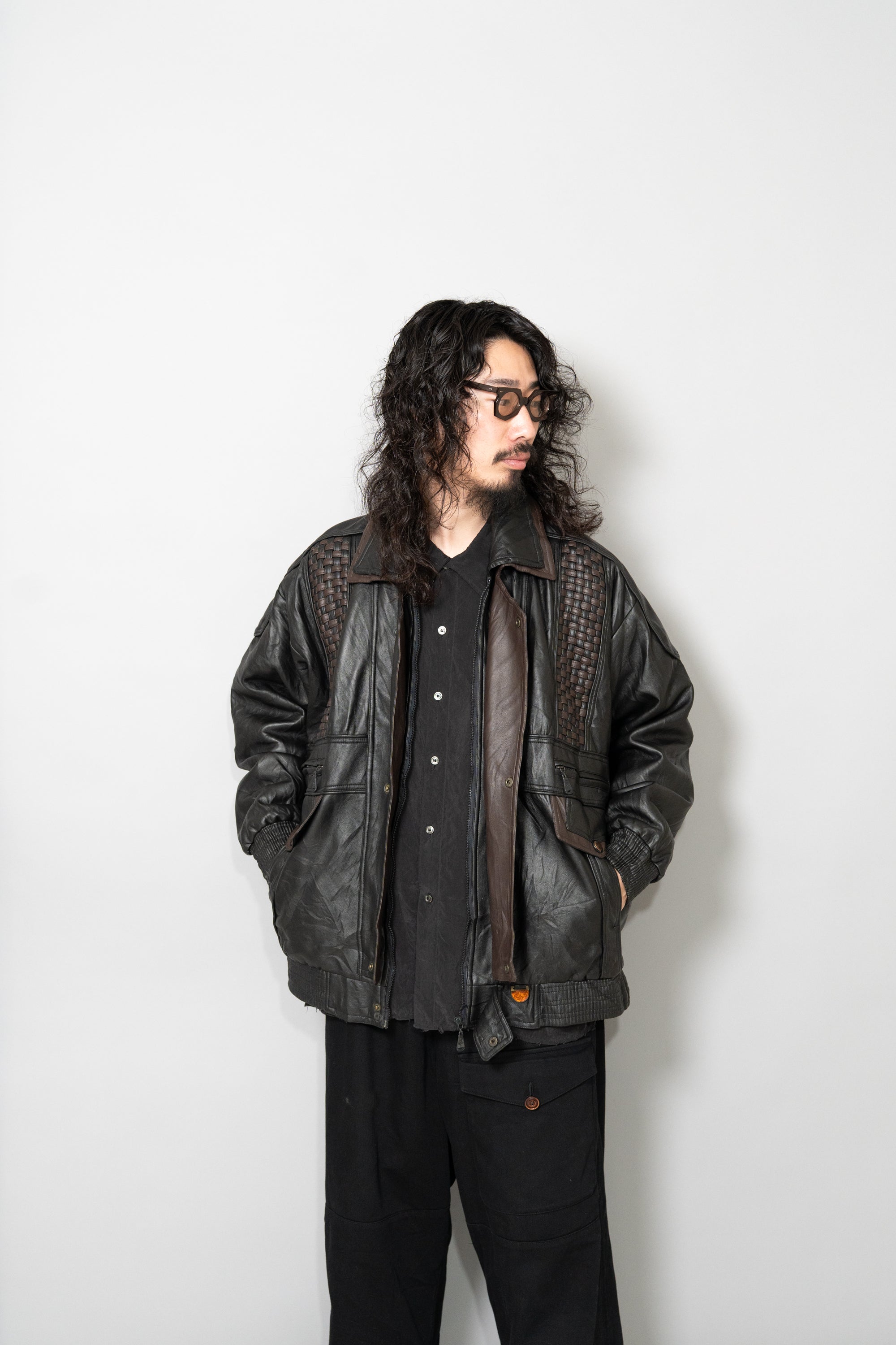 1980s Made in ITARY GV Luxury Design Leather Jacket 