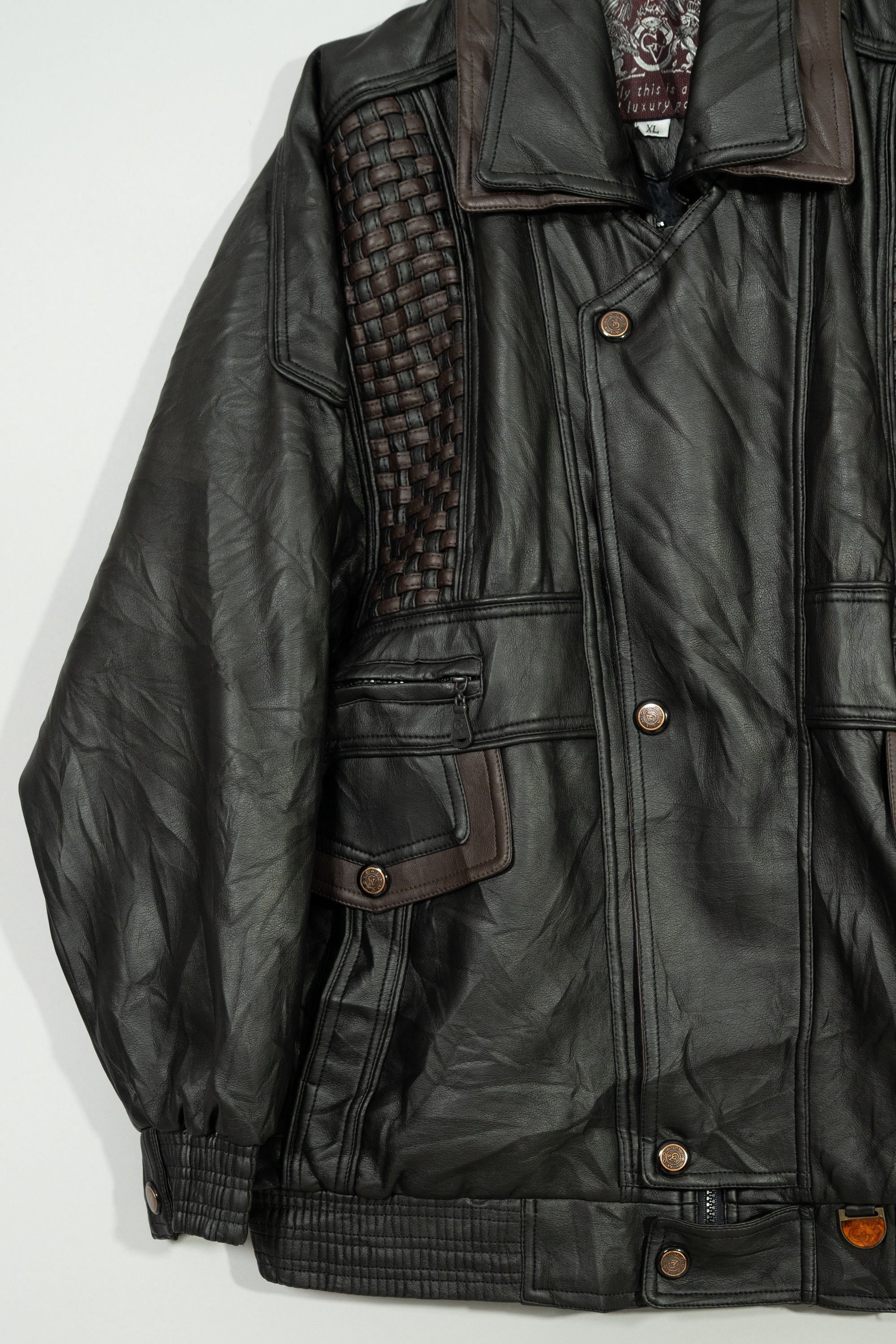 1980s Made in ITARY GV Luxury Design Leather Jacket 1980s Made in ITARY GV Luxury Design Leather Jacket