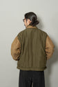 1990s FACONNABLE Leather Sleeve Flight Jacket