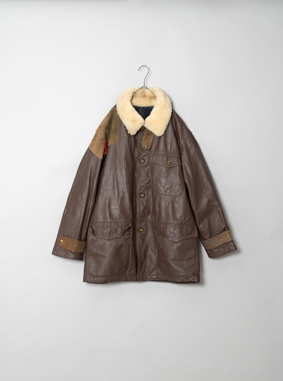 83AW C.P.COMPANY LEATHER HUNTING JACKET