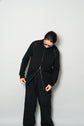 HERMES MADE IN ITARY ELBOW PATCH WOOL DOUBLE ZIP DRIVERS KNIT