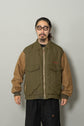 1990s FACONNABLE Leather Sleeve Flight Jacket