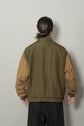1990s FACONNABLE Leather Sleeve Flight Jacket