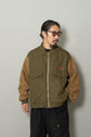1990s FACONNABLE Leather Sleeve Flight Jacket