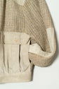 MADE IN ITALY "SMALBY LINEN SILK SWITCHING LEATHER JACKET