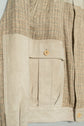 MADE IN ITALY "SMALBY LINEN SILK SWITCHING LEATHER JACKET