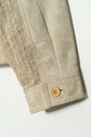 MADE IN ITALY "SMALBY LINEN SILK SWITCHING LEATHER JACKET