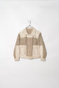 MADE IN ITALY "SMALBY LINEN SILK SWITCHING LEATHER JACKET