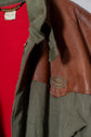 1990s Made in France FACONNABLE Leather Yoke Field Coat