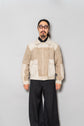 MADE IN ITALY "SMALBY LINEN SILK SWITCHING LEATHER JACKET