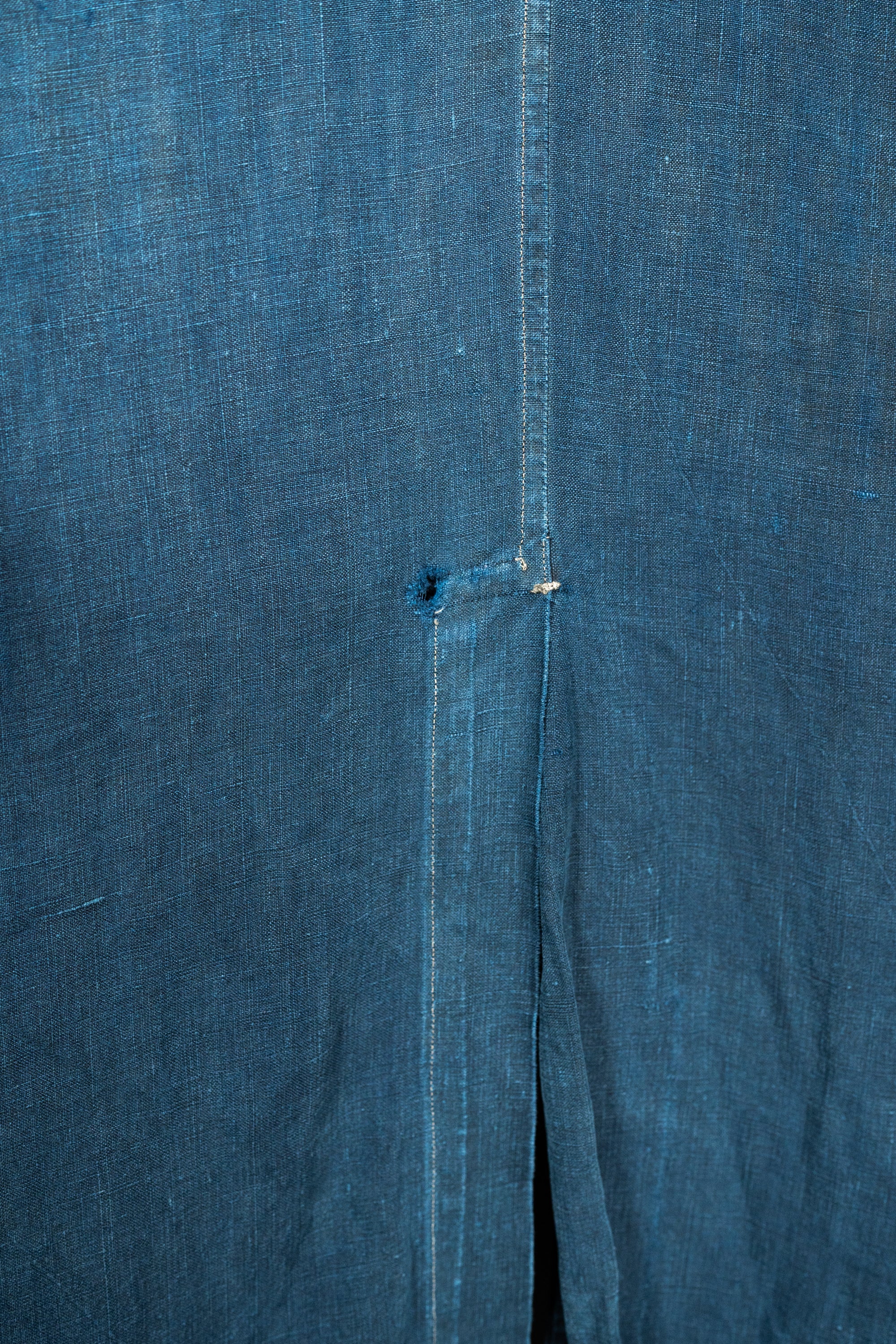 1920~30's French antique SALACHE Indigo linen maquignon coat