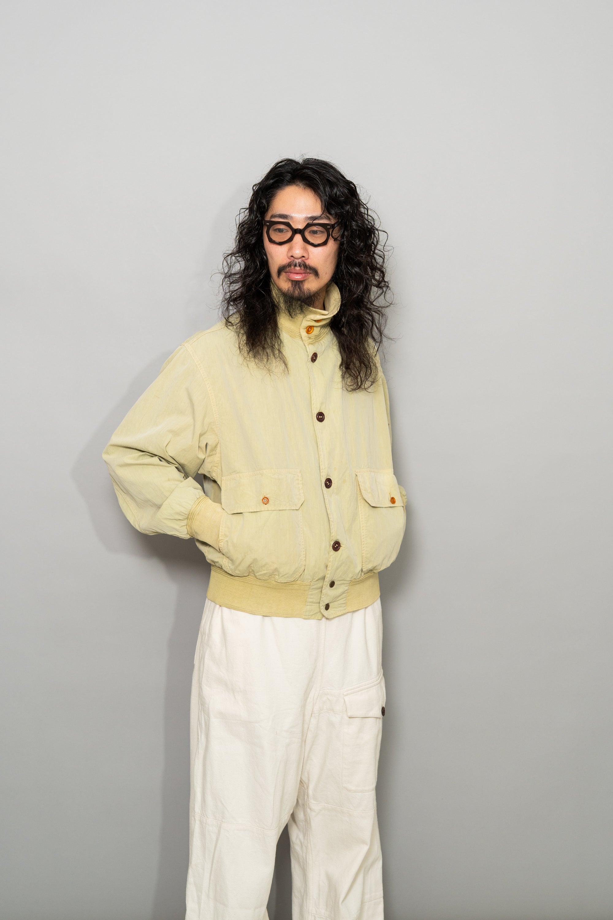 1980's AW C.P.COMPANY GARMENT DYED COTTON NYLON VALSTARINO JACKET