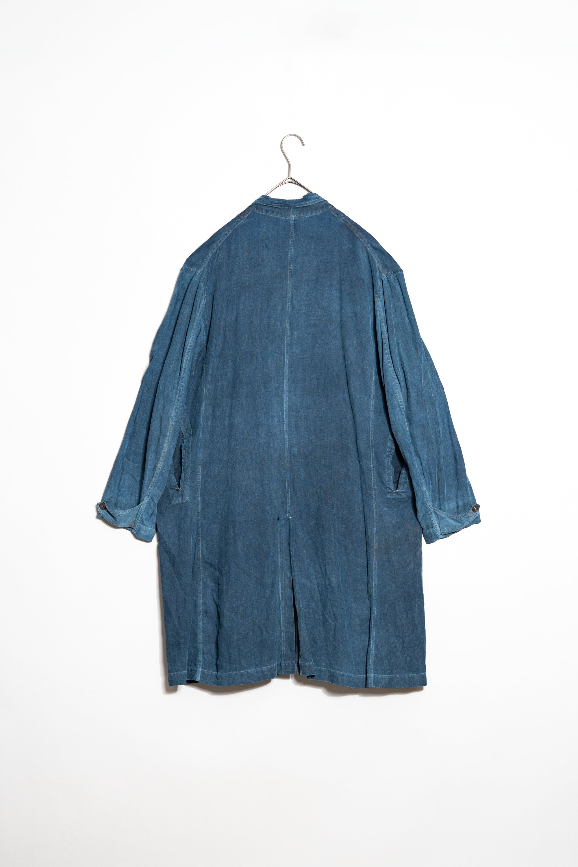 1920~30's French antique SALACHE Indigo linen maquignon coat