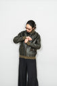 HERMES Leather Flight Jacket