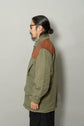 1990s Made in France FACONNABLE Leather Yoke Field Coat