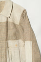 MADE IN ITALY "SMALBY LINEN SILK SWITCHING LEATHER JACKET