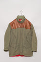 1990s Made in France FACONNABLE Leather Yoke Field Coat