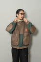 1990s GOANNA Leather & Nylon Boa Aviator Jacket