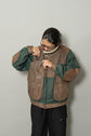 1990s GOANNA Leather & Nylon Boa Aviator Jacket