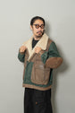 1990s GOANNA Leather & Nylon Boa Aviator Jacket