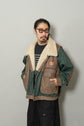 1990s GOANNA Leather & Nylon Boa Aviator Jacket