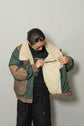 1990s GOANNA Leather & Nylon Boa Aviator Jacket