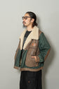 1990s GOANNA Leather & Nylon Boa Aviator Jacket