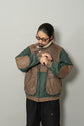 1990s GOANNA Leather & Nylon Boa Aviator Jacket