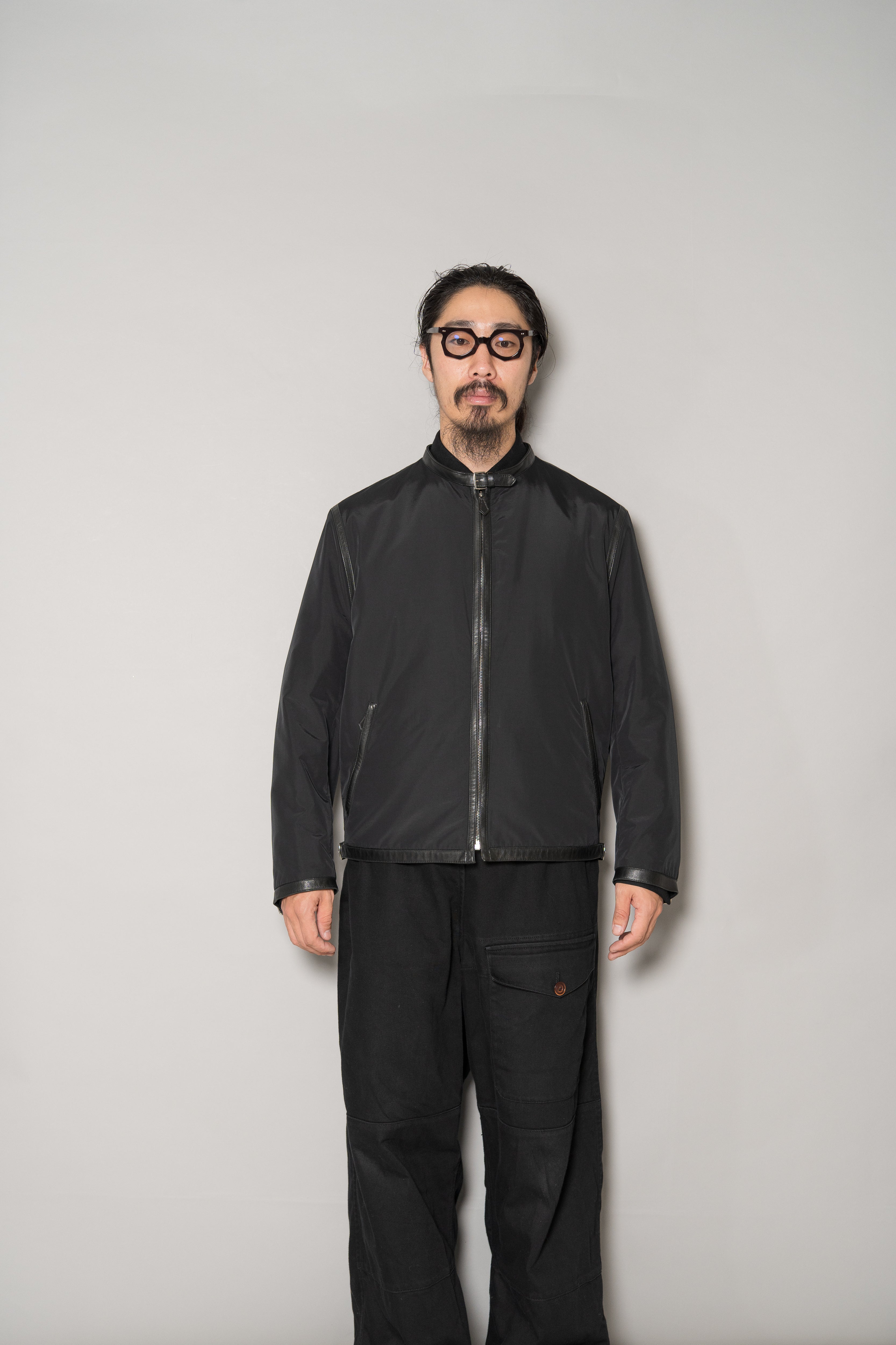 Hermes Nylon × Leather Trimmed Single Riders Jacket – Maison ma