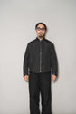 Hermes Nylon × Leather Trimmed Single Riders Jacket