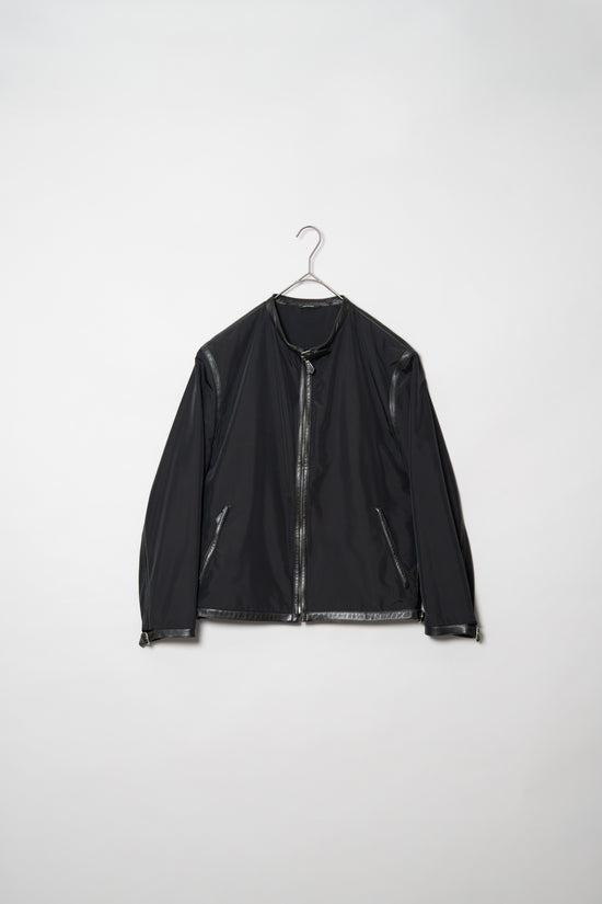 Hermes Nylon × Leather Trimmed Single Riders Jacket