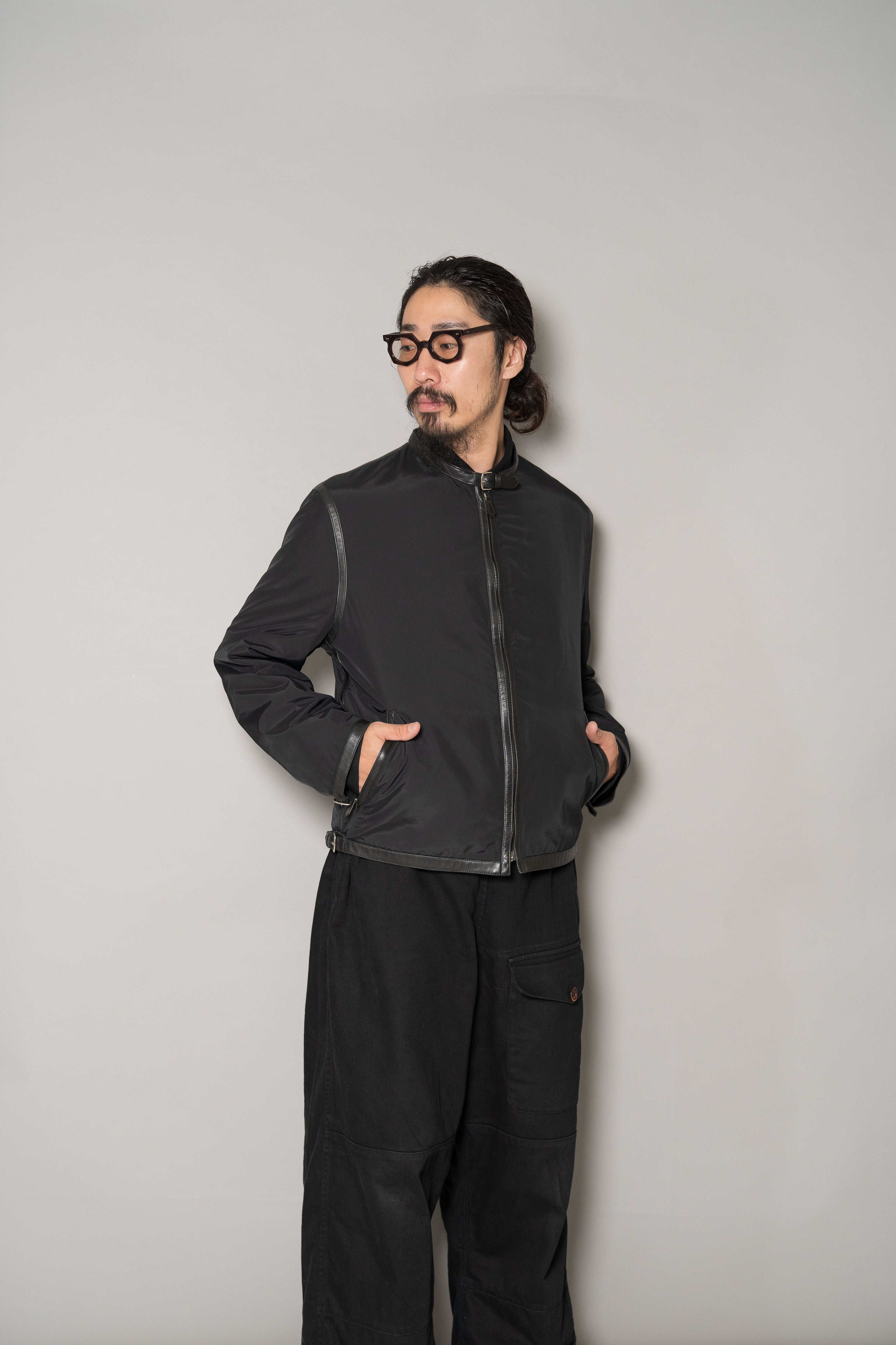 Hermes Nylon × Leather Trimmed Single Riders Jacket – Maison ma