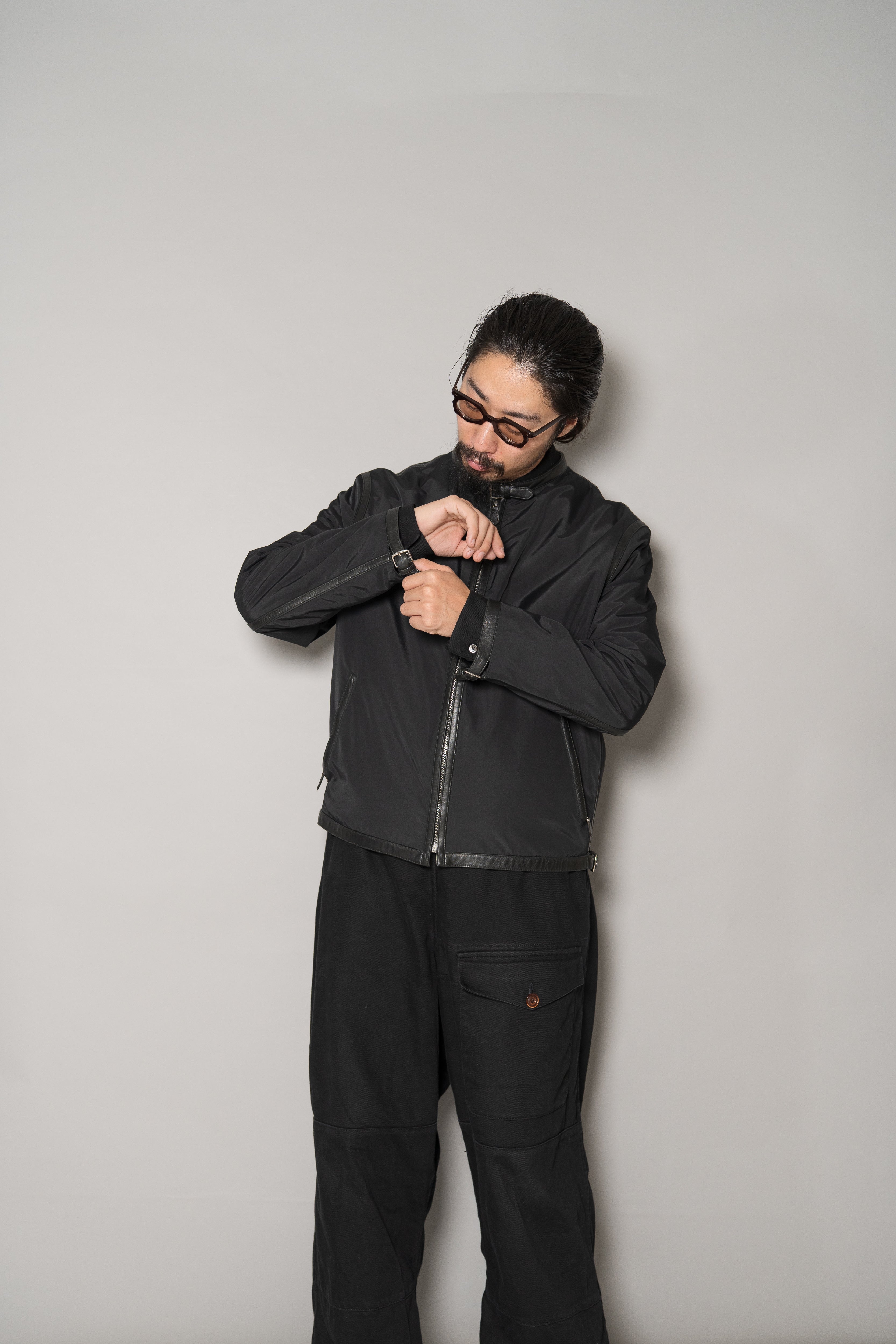 Hermes Nylon × Leather Trimmed Single Riders Jacket – Maison ma