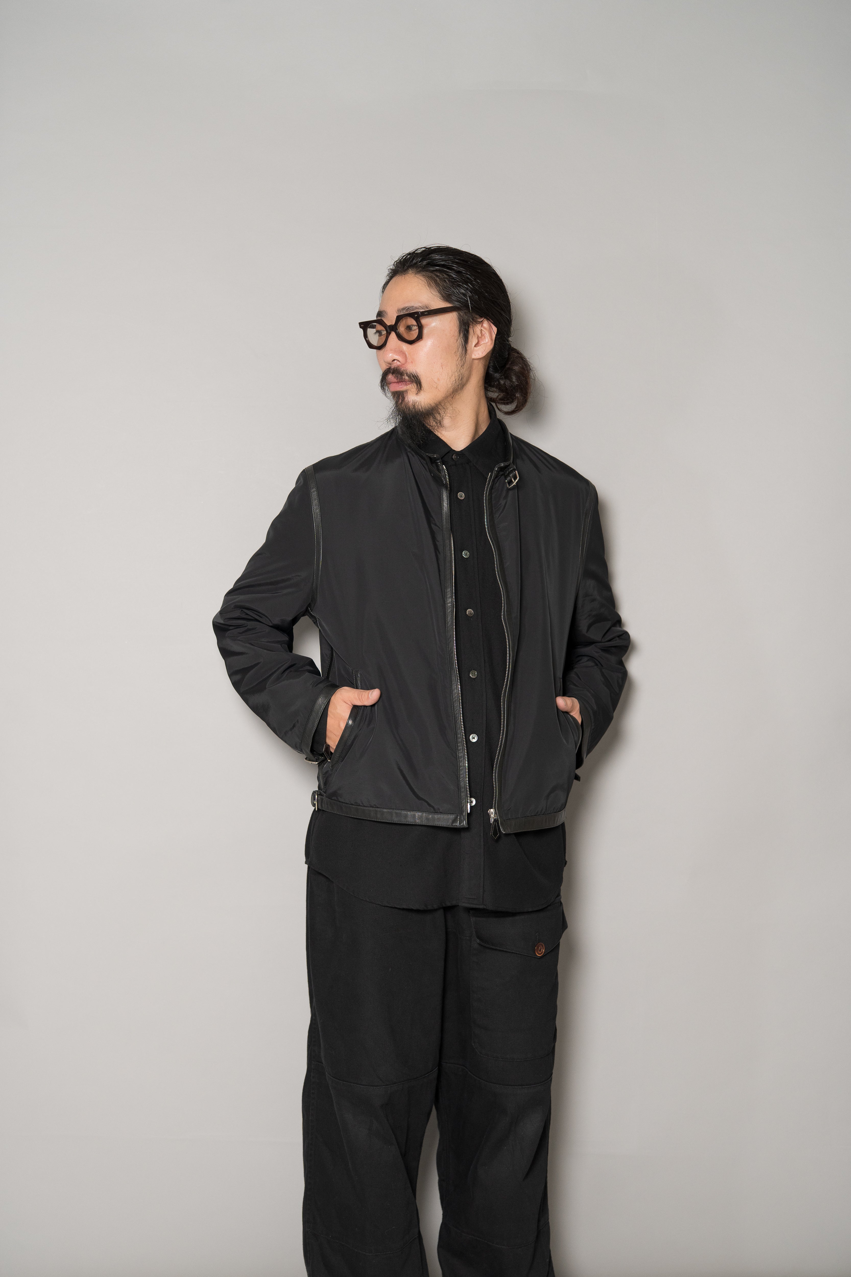 Hermes Nylon × Leather Trimmed Single Riders Jacket – Maison ma